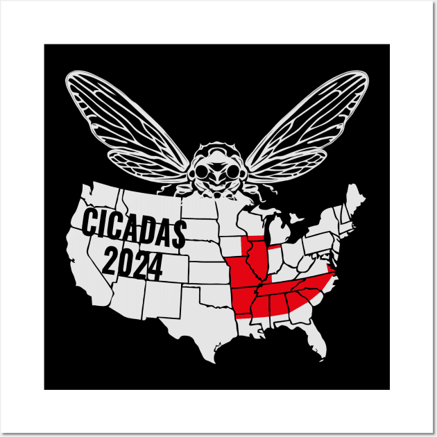 Cicada 2024 Map Cicadas invasion Cicada 2024 Posters and Art Prints